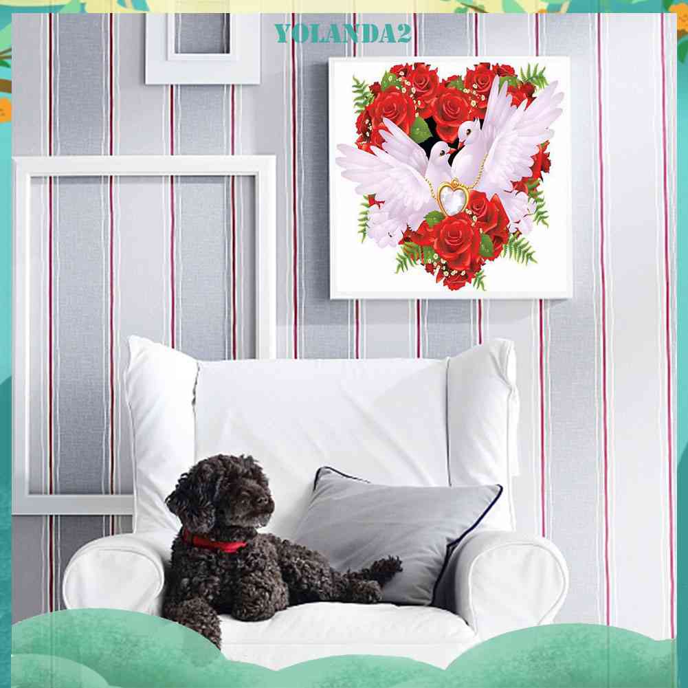 Tranh Đính Đá Kim Cương Toàn Bộ 5D DIY Hình Vẽ Hoa Hồng