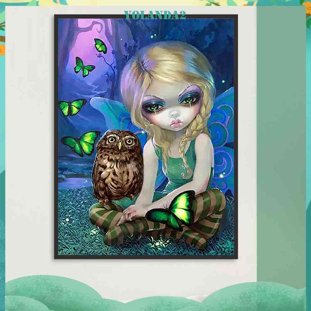 Tranh Đính Đá Kim Cương Toàn Bộ 5D DIY Hình Vẽ Cô Gái Trang Trí Nhà Cửa