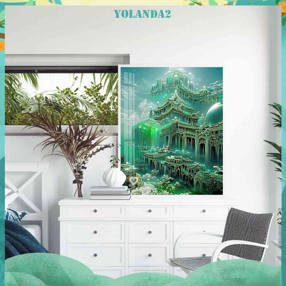 Tranh Đính Đá Kim Cương Toàn Bộ 5D DIY Hình Lâu Đài