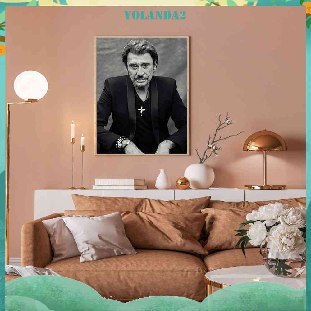 Tranh Đính Đá Kim Cương Toàn Bộ 5D DIY Hình Johnny Hallyday