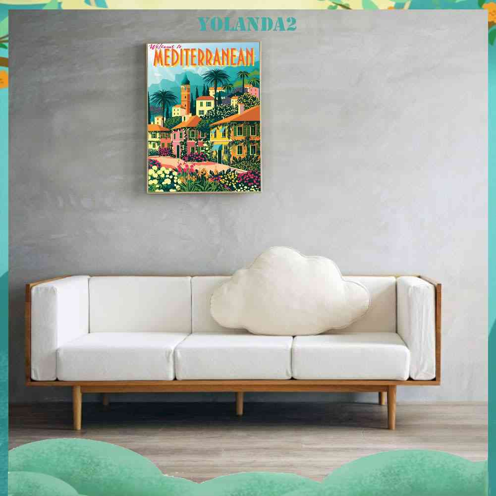 Tranh Đính Đá Kim Cương Toàn Bộ 5D DIY Hình Vẽ Địa Trung Hải