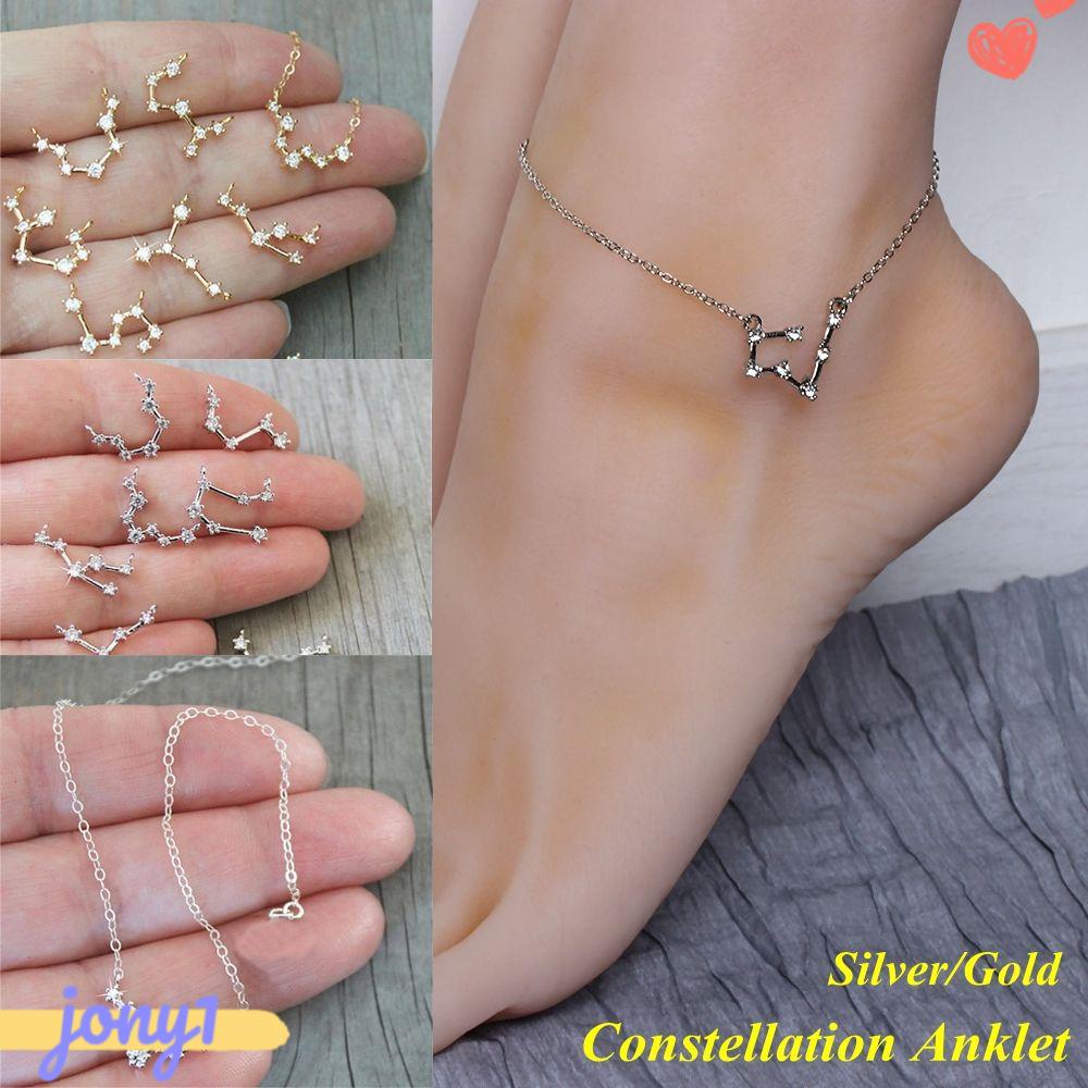 Joye Lắc Chân Quà Tặng Sinh Nhật Lập Phương Hoàng Đạo Tốt Nhất Vòng Đeo Tay Họa Tiết Ngôi Sao Guardian Star