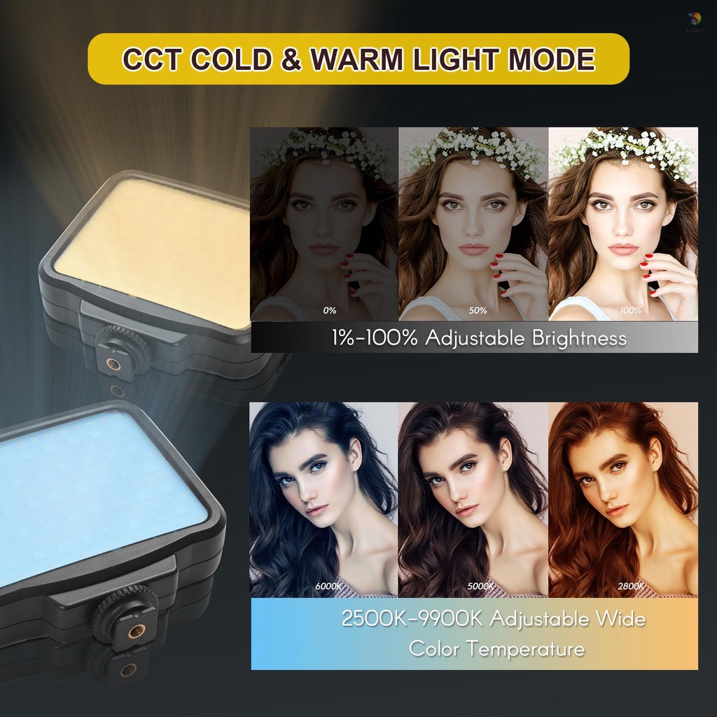 Đèn LED RGB 2500K-9900K 21 Hiệu Ứng Không Bước Kèm Pin Tích Hợp Dùng Để Quay Video / Phát Trực Tuyến