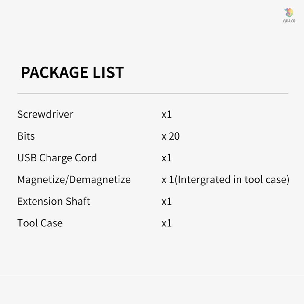 Bộ Tua Vít Điện Mini 25 Trong 1 Với 20 Đầu Thay Thế Và Đèn LED Có Thể Sạc Lại Dùng Sửa Chữa Điện Thoại / Laptop