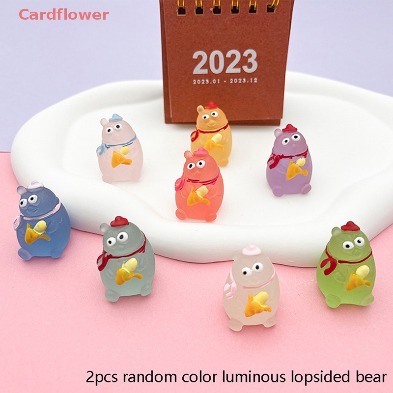 Bộ 2 Chú Gấu Nhựa Phát Quang Đáng Yêu Dùng Trang Trí Xe Hơi Mới