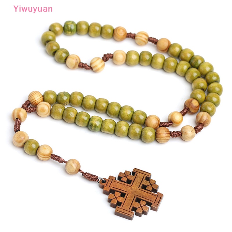 < Yiwuyuan > Vòng cổ Chuỗi Hạt Mặt Thánh Giá Phong Cách Retro Mới Dành Cho Nữ