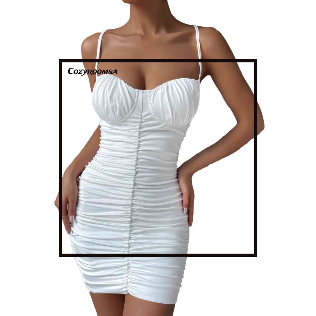 Đầm Dự Tiệc Hai Dây Hở Lưng Ôm Dáng Có Miếng Lót Ngực Cho Nữ