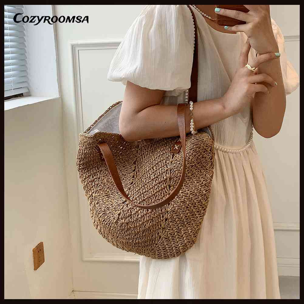 Túi Xách Đan Lát Phong Cách Bohemian Cổ Điển Thanh Lịch Dành Cho Nữ