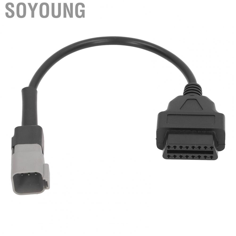 Soyoung Diagnostic Cable Adapter  High Flexibility 6PIN To 16PIN Shockproof OBDII  Cable  for Motorbike for ATV
