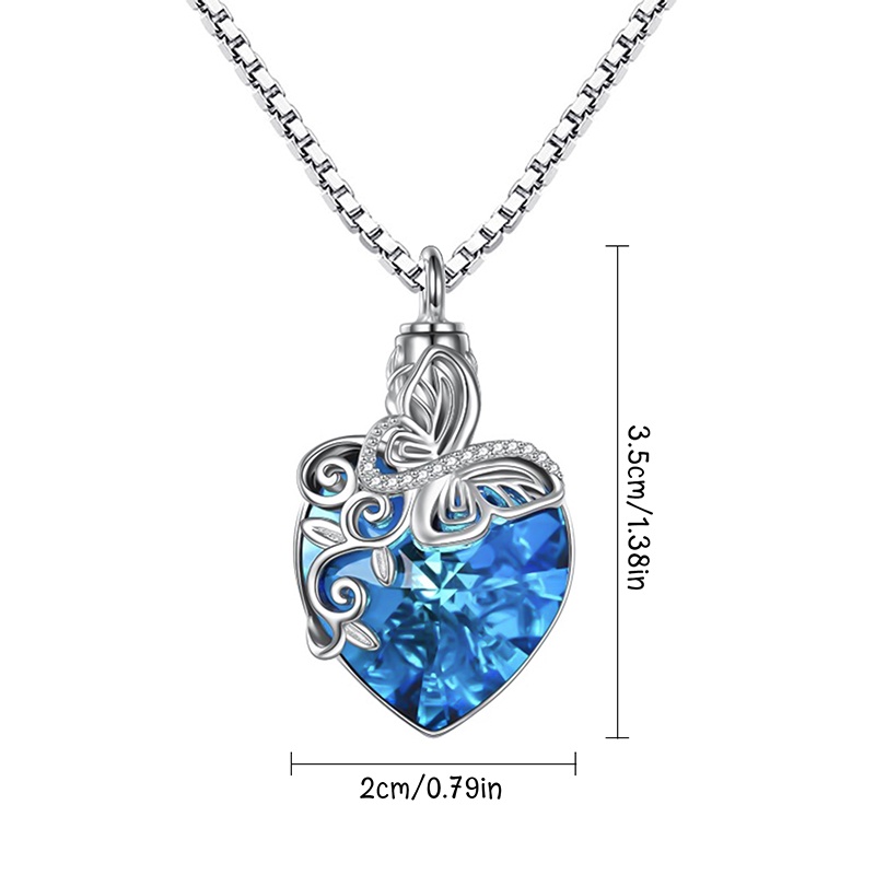 Vòng cổ Mặt Hình Tròn Đính Đá Pha Lê Xanh Dương Thời Trang Cho Nữ