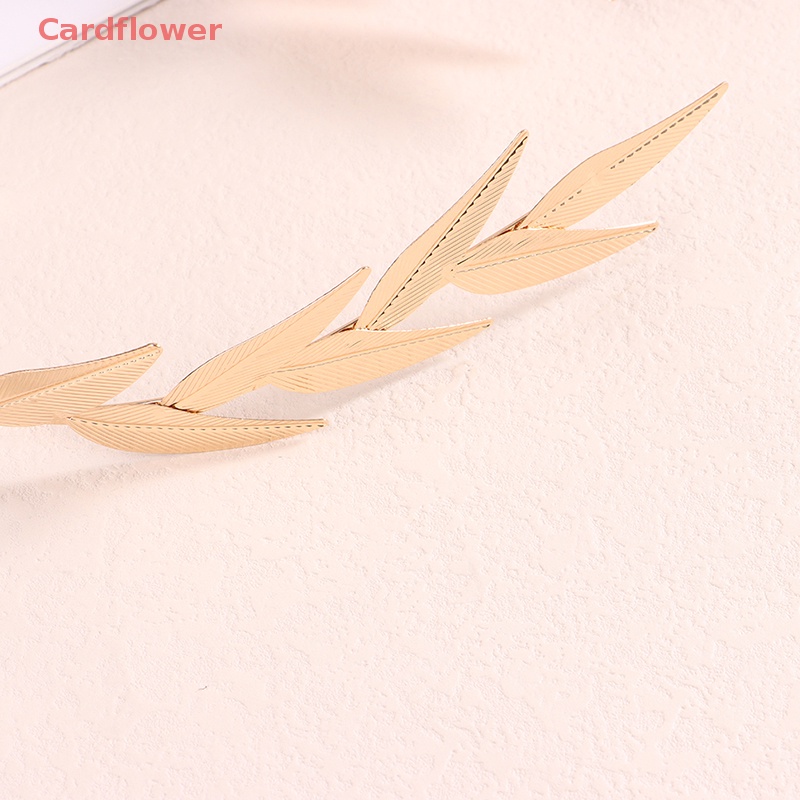 Băng Đô Cài Tóc Hình Lá Bằng Kim Loại Màu Vàng Thanh Lịch Cho Nữ