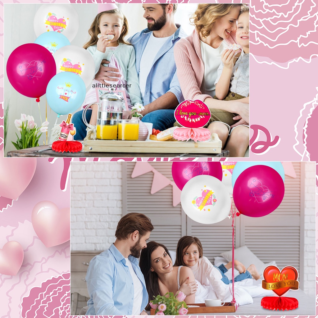 Set 39 Bong Bóng Cao Su Tổ Ong 12 Inch Dùng Trang Trí Tiệc Ngày Của Mẹ