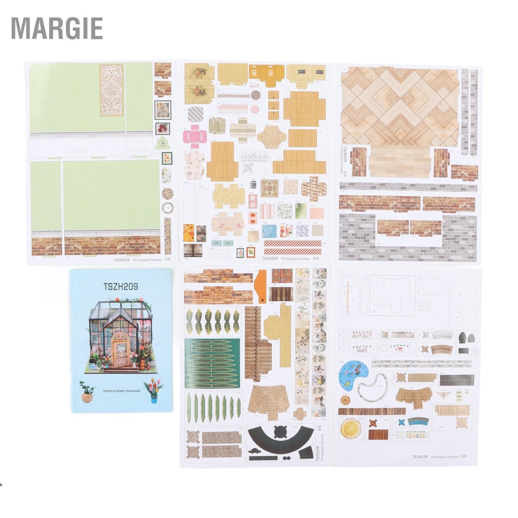 Nnhà búp bê tự làm bằng gỗ, mô hình nhà gỗ diy mô hình nhà jenny greenhouse đèn led, mô hình nhà mini MARGIE A.