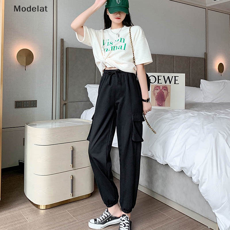 Mfc Quần Thể Thao Lưng Cao Co Giãn Màu Trơn Phong Cách Harajuku Retro Dành Cho Nữ