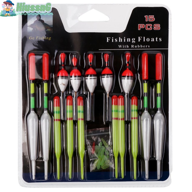 Bộ 15 Phao Câu Cá Nhiều Kích Cỡ Bằng Cao Su