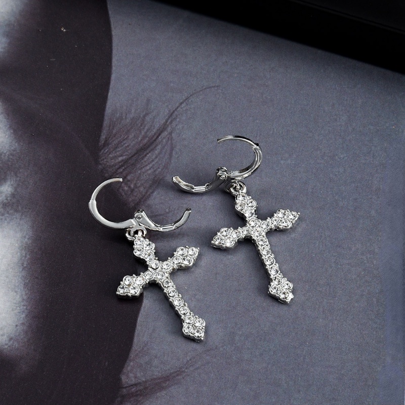 Khuyên Tai Hình Thánh Giá Đính Đá Zircon Màu Sắc Cổ Điển Dành Cho Nam Nữ