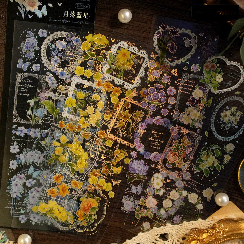 [COD]♪Bộ 2 Miếng Dán Tự Dính Trong Suốt In Họa Tiết Cây Cối Không Để Lại Dấu Vết