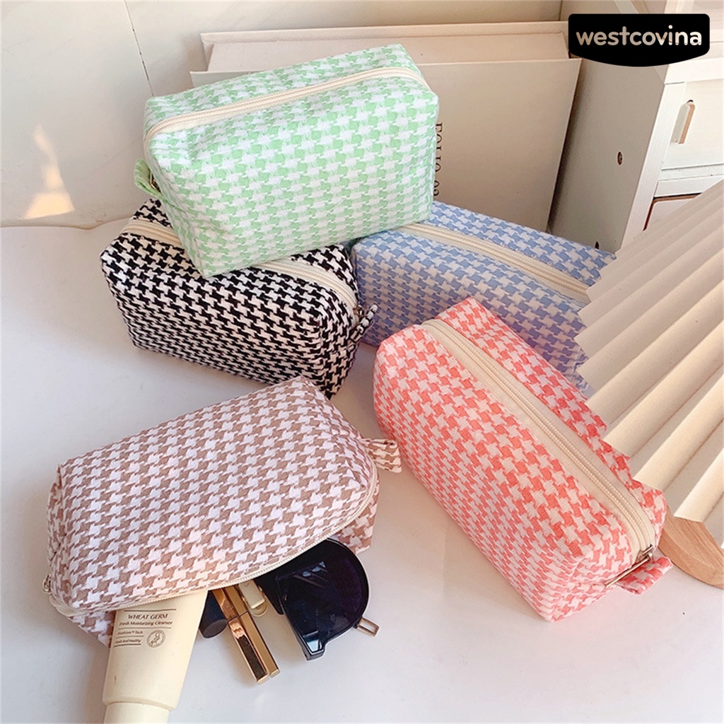 [COD]♪Túi Đựng Đồ Trang Điểm / Mỹ Phẩm Khóa Kéo Đa Năng Màu Sắc Ngọt Ngào Thời Trang