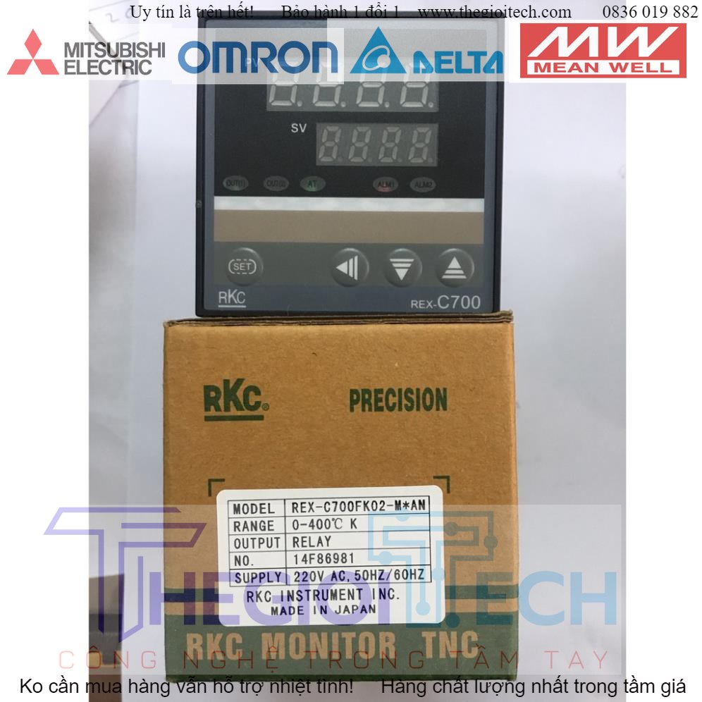 Bộ điều khiển nhiệt độ RKC C700 REX-C700 - Relay -  SSR mặt 72x72