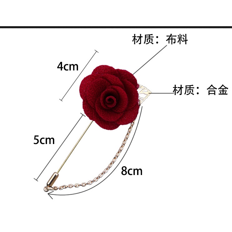 Ghim Cài Áo Hình Hoa Hồng Đính Đá Nhân Tạo Thời Trang