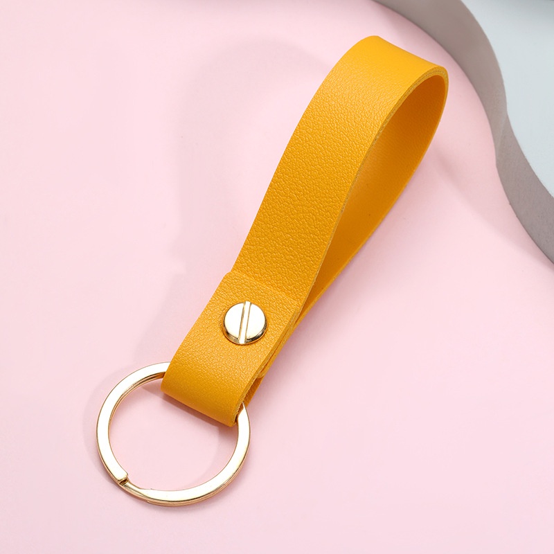 Móc Chìa Khóa Bằng Da PU 8 Màu Tùy Chọn Thời Trang Cho Nam Và Nữ