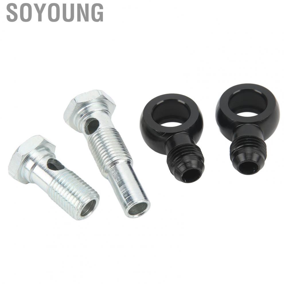 Soyoung Trans Oil Cooler Adapter  Transmission Cooler Banjo Fitting Kit AN6x1/4NPSM Antirust High Hardness 90 Degree  for 4L80E Transmissions