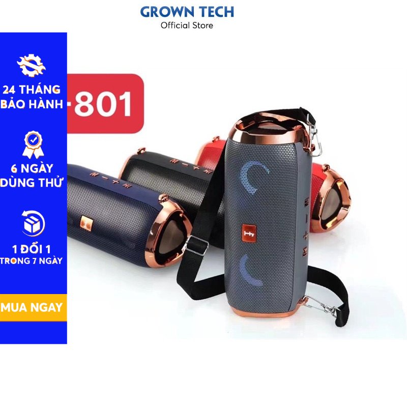 Loa blutooth GrownTech ET 801 chống nước nghe nhạc mini thiết kế vỏ nhôm bảo hành 2 năm