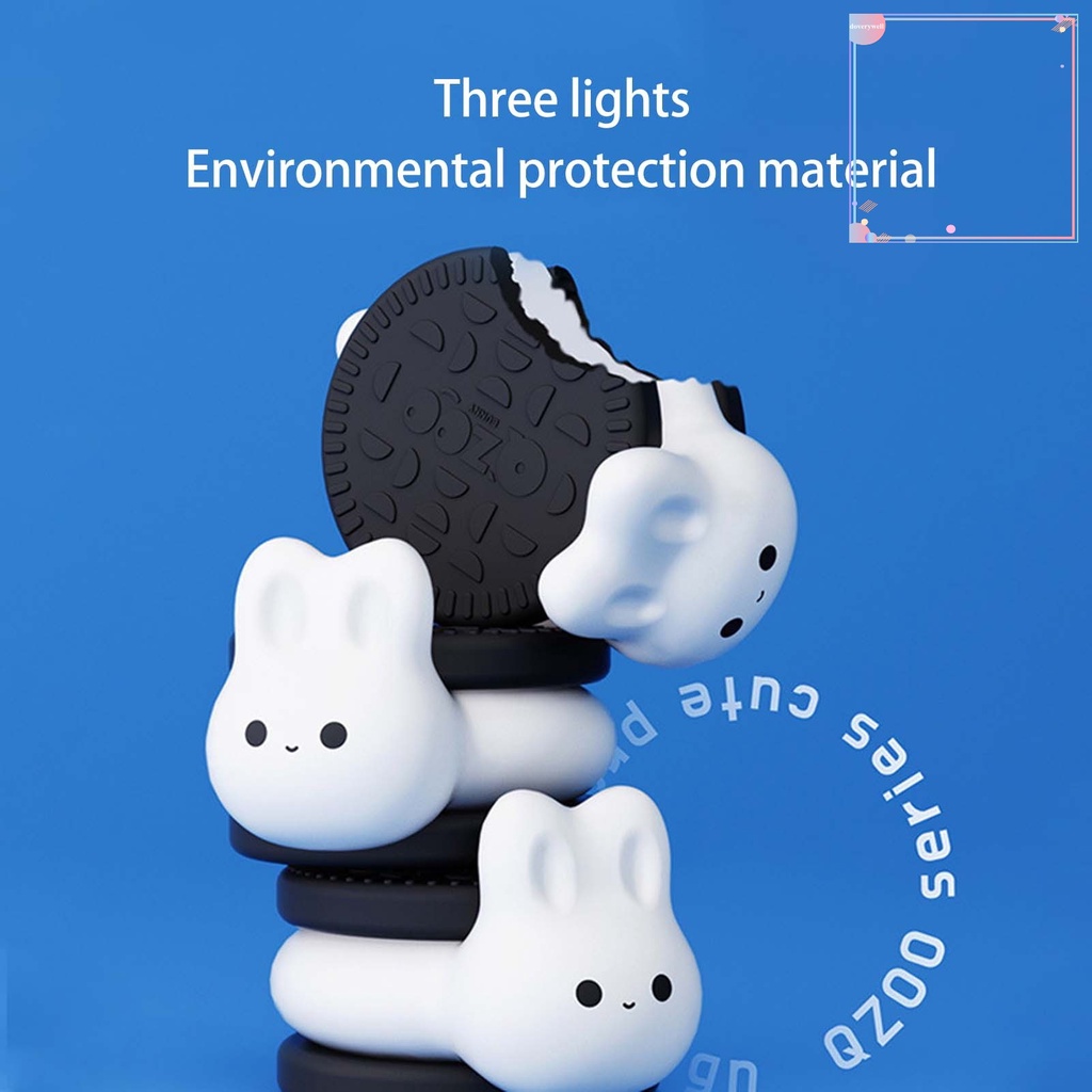 [DDJ] Đèn Ngủ Silicon Mềm Tiết Kiệm Năng Lượng Hình Thỏ Bánh Quy Đáng Yêu Trang Trí Phòng Ngủ