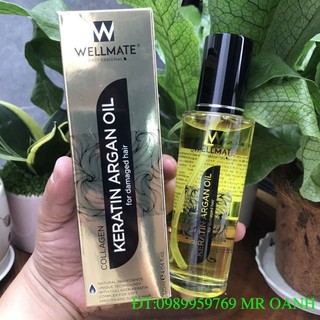 Tinh dầu dưỡng tóc Wellmate Keratin Argan Oil 120ml ( màu vàng)
