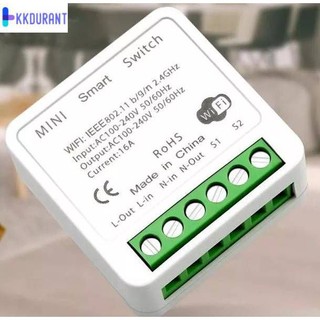 Công tắc thông minh mini tuya 16a điều khiển wifi alexa/google home kkdurant