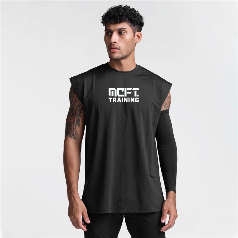 Áo Ba Lỗ Thể Thao Cổ Tròn Dáng Suông Mau Khô In Họa Tiết Có 5 Màu Cho Nam