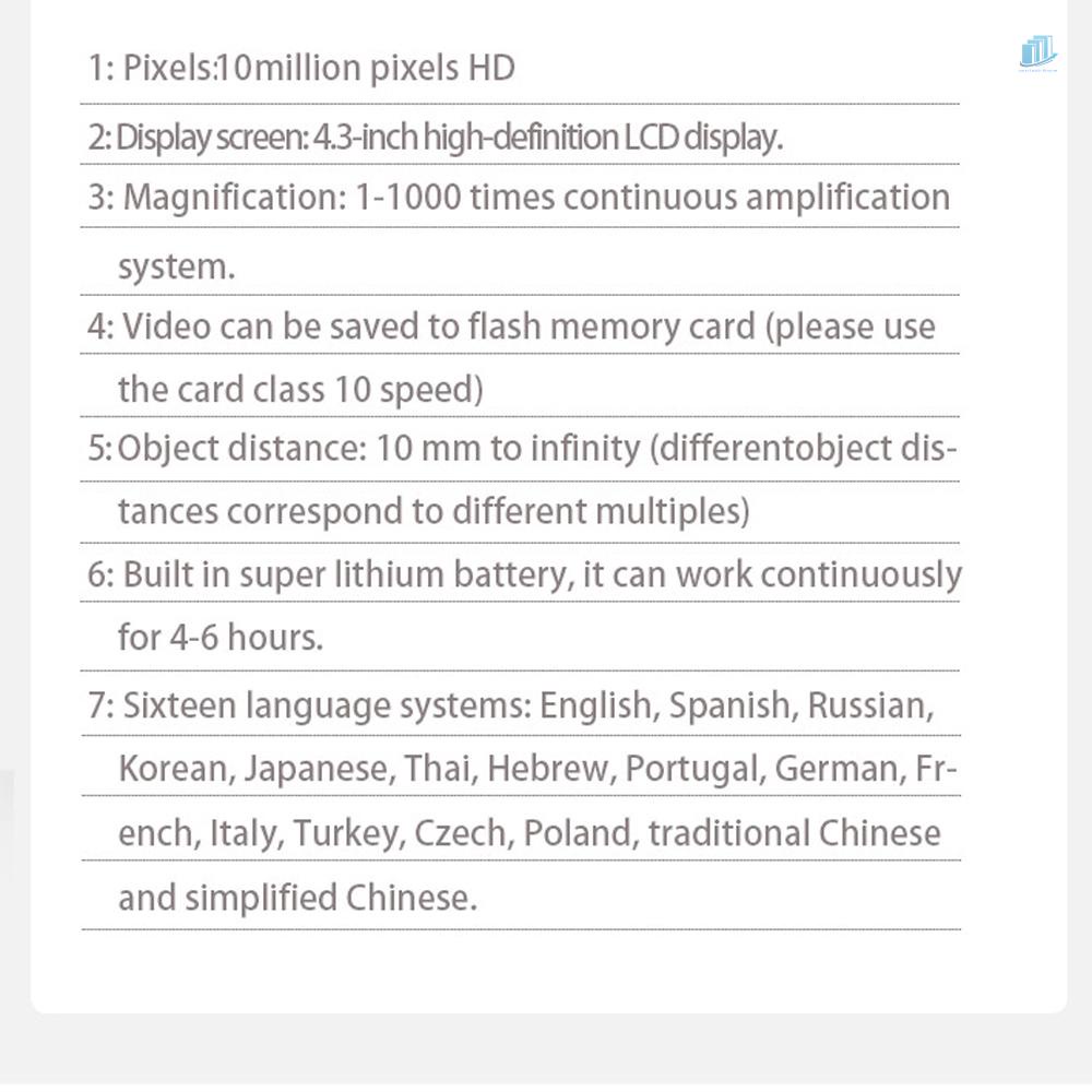 Kính Hiển Vi Điện Tử Thông Minh G1000 Màn Hình LCD 4.3 Inch 10MP 1-1000X
