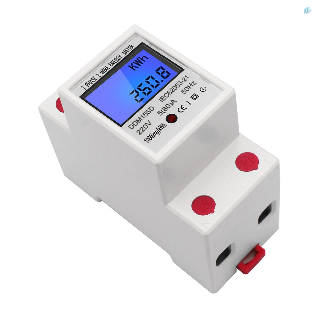 Đồng Hồ Đo Năng Lượng DIN-Rail 5-80A 220V 50Hz Màn Hình LCD DDM15SD