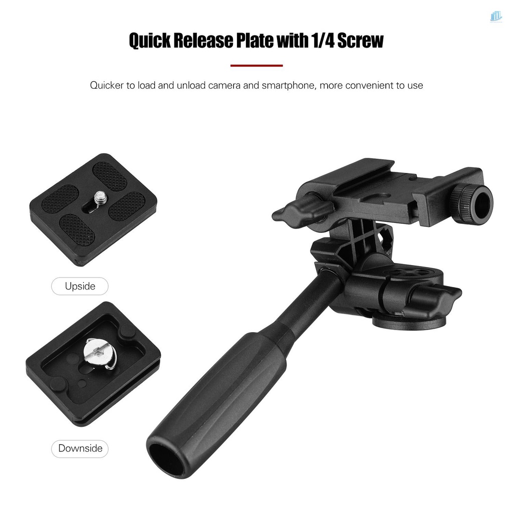 Đầu Nghiêng 3 Chiều 360 Độ Cho smartwatchinone° Tấm Tháo Lắp Nhanh 1 / 4 Gắn Giá Đỡ Ba Chân Toàn Cảnh 3KG Có Tay Cầm Thông Dụng Cho Máy Ảnh