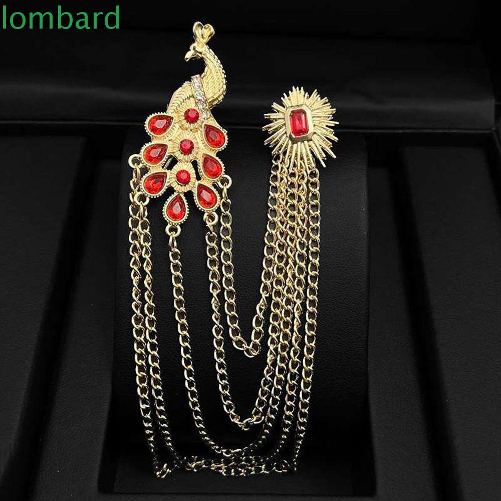 Ghim Cài Áo Hình Chim Công Đính Đá Nhân Tạo Thời Trang Cho Nam