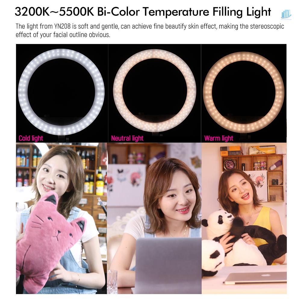 Đèn LED Vòng Tròn Thông Minh YONGNUO YN208S 3200K-5500K 18.5W Hỗ Trợ Chụp Ảnh Selfie
