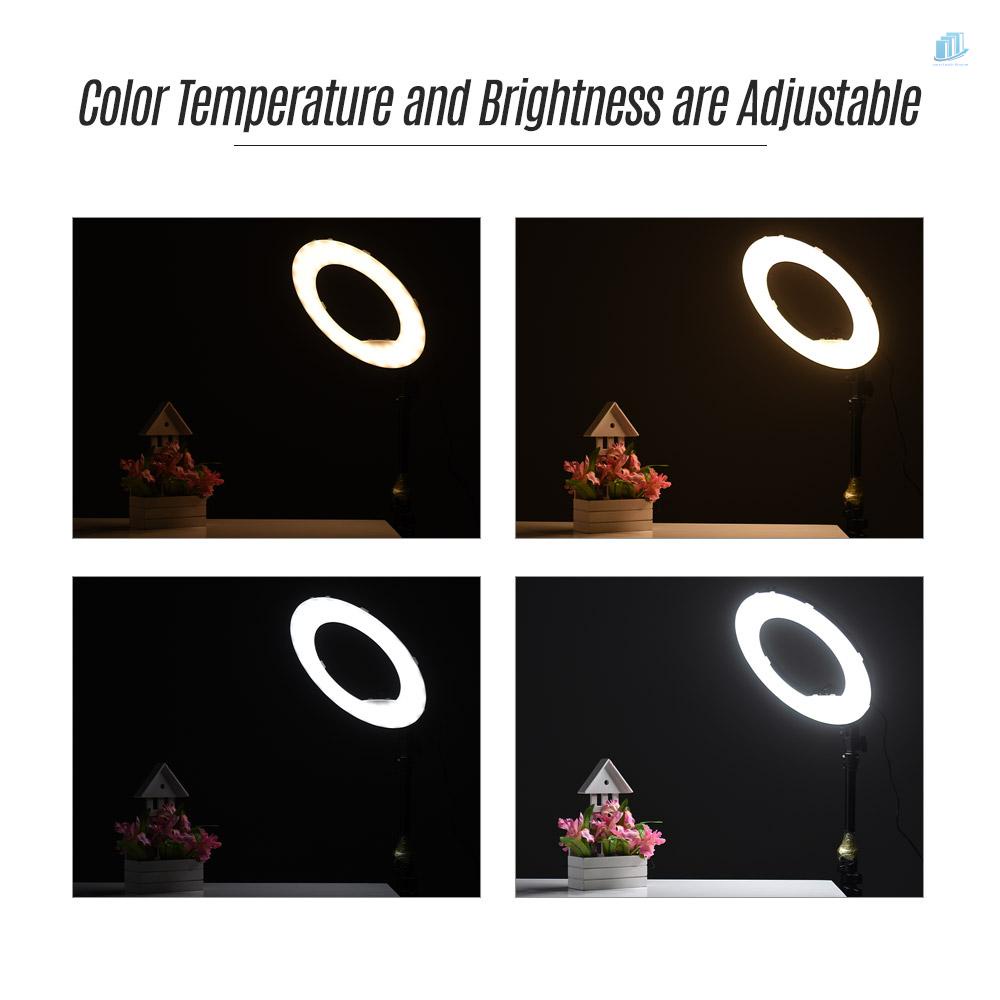 Vòng Đèn LED 192 Bóng 3200K Sang 5500K 38W Màu Đen Chịu Nhiệt Cao Hỗ Trợ Quay Video / Chụp Ảnh / Trang Điểm Điện Thoại