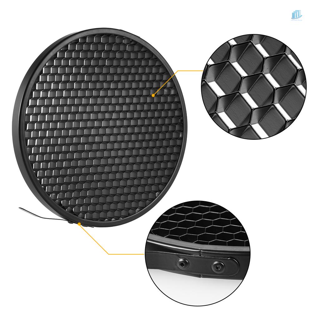 Đĩa Khuếch Tán Ánh Sáng Tiêu Chuẩn 7 Inch Với Giá Đỡ Bowens Mount Studio Flash Speedlite Với 20°/ 40°/ 60° Lưới Tổ Ong Trang Trí