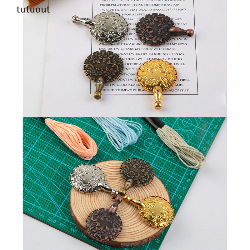 Dụng Cụ Cắt Chỉ Bằng Kim Loại Mạ Đồng Hình Tròn Phong Cách Cổ Điển