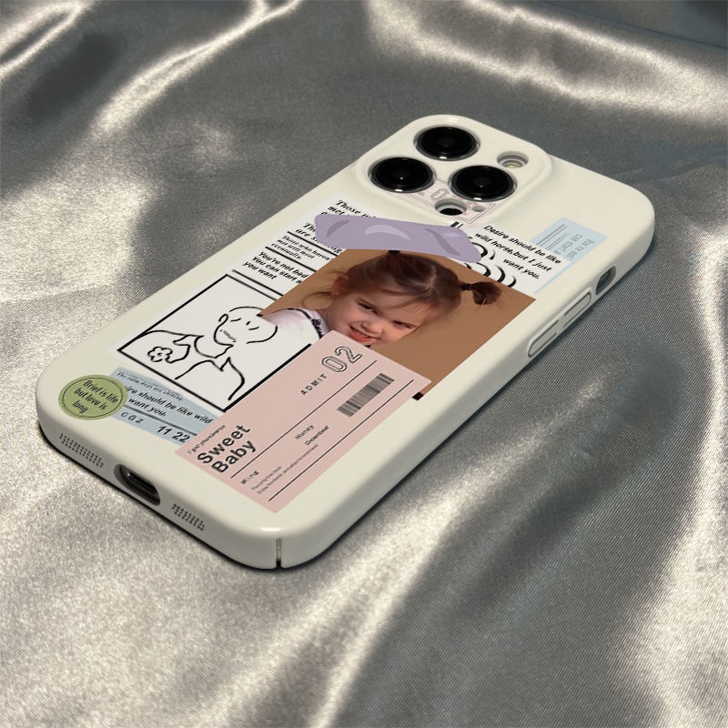 Ốp Điện Thoại Cứng Họa Tiết Nhãn Dán Phong Cách Âu Mỹ Thời Trang Cho iPhone14pro pro13 0DJR 14