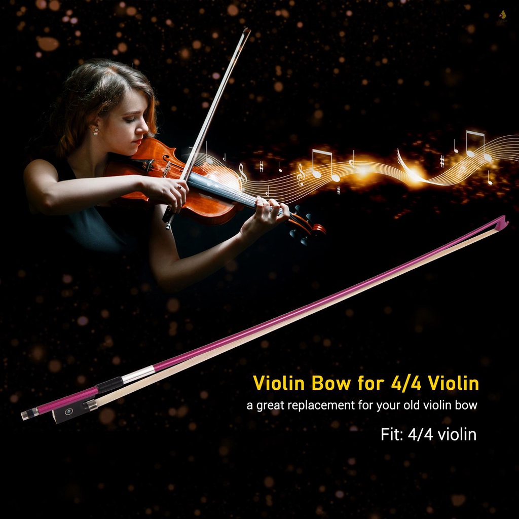 Cây Cung Đàn Violin 4 / 4 Bằng Sợi Carbon Lông Ngựa Trắng Có Độ Cân Bằng Tốt