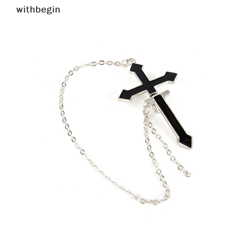 Đôi Khuyên Tai Dáng Dài Hình Thánh Giá Màu Đen Phong Cách Rock Cổ Điển Thời Trang Cho Tuổi Teen