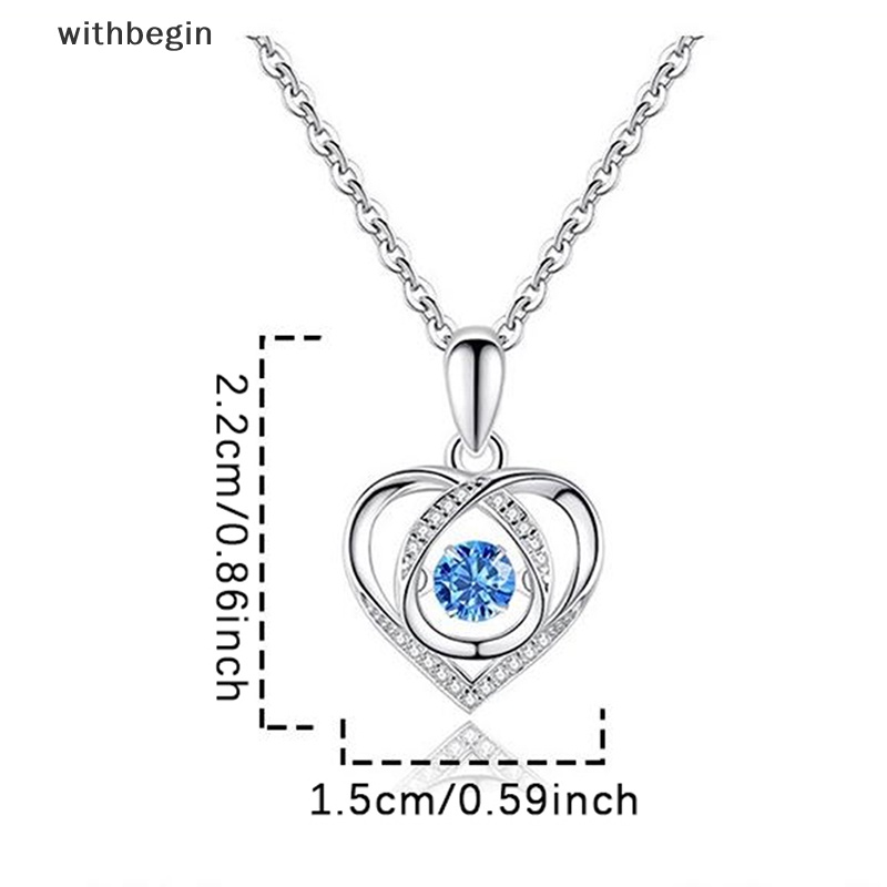 Vòng cổ Mặt Trái Tim Đính Pha Lê Xanh Dương Thời Trang Cho Nữ