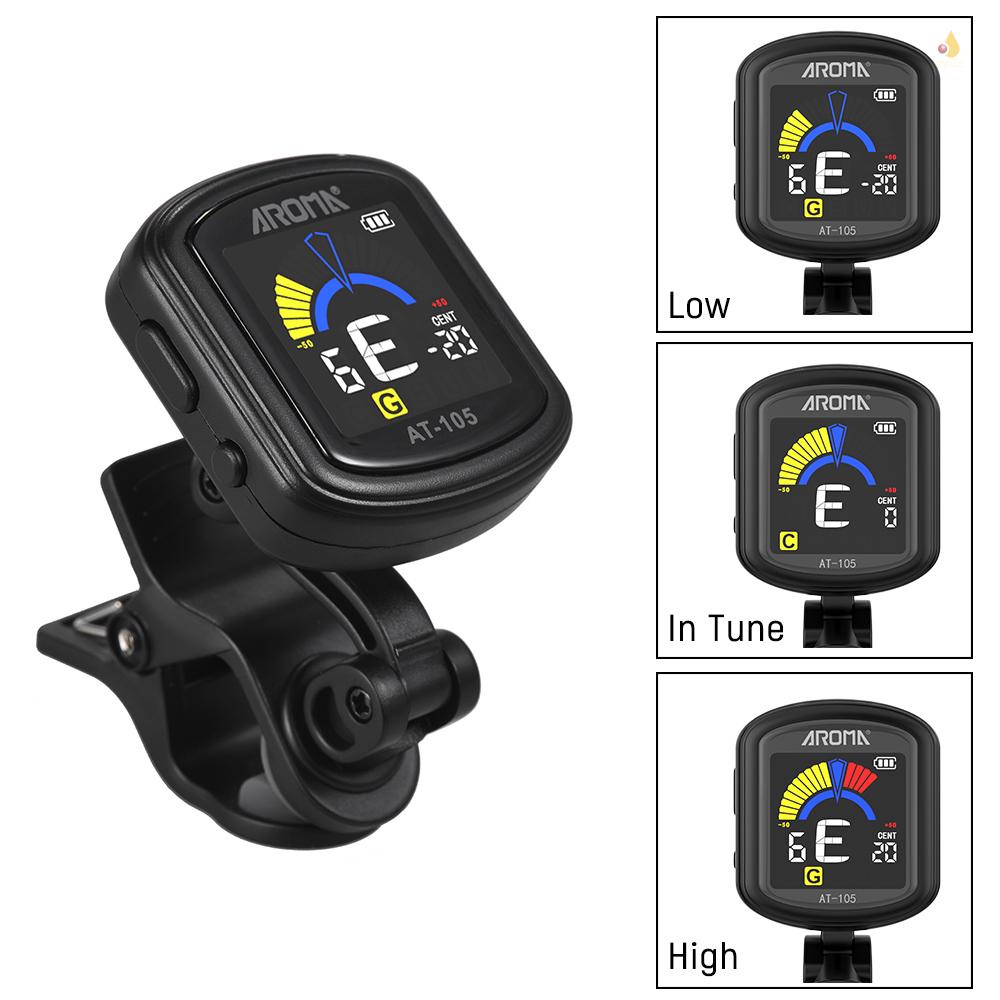 Máy Điều Chỉnh Âm Thanh AT-105 Có Màn Hình Màu Có Thể Sạc Lại Cho Chromatic Guitar Bass Ukulele Violin