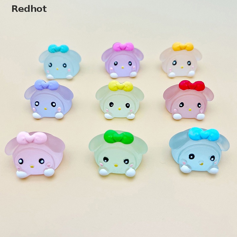 &lt; Redhot &gt; Bộ 2 Tượng Trang Trí Dạ Quang Mini Bằng Nhựa Resin Dễ Thương
