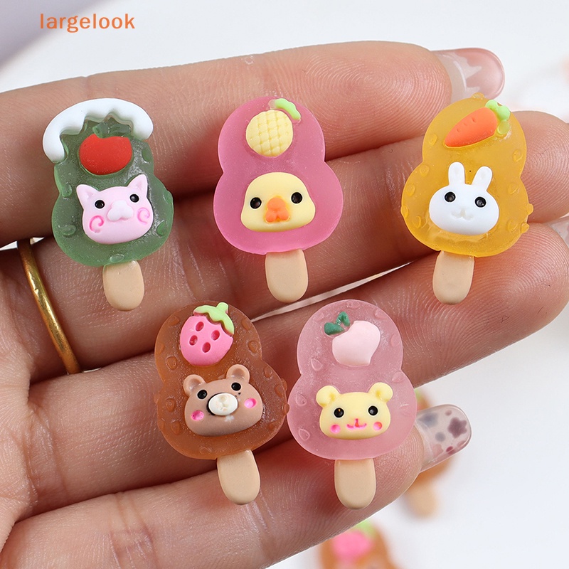 [Biglook] Bộ 3 Cây Kẹp Trang Trí Điện Thoại / Móc Khóa Hình Que Kem Bằng Resin Phát Quang DIY