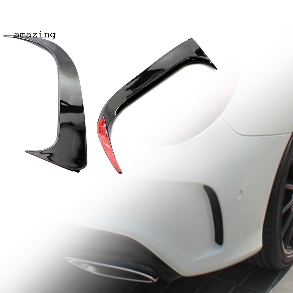 Bộ 2 Khung Viền Lỗ Thông Khí Bằng ABS Màu Đen Chống Mòn Trang Trí Cho Mercedes-Benz CLA200 / 220 / CLA250 2014-2018