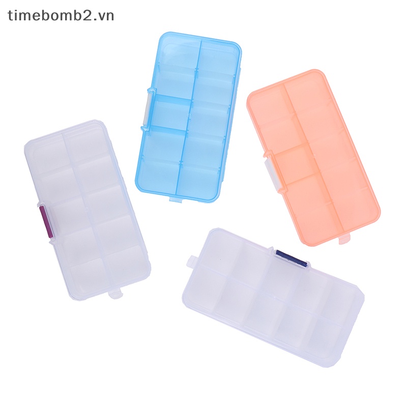 Hộp Nhựa Trong Suốt 10 Ngăn Đựng Trang Sức Tiện Dụng