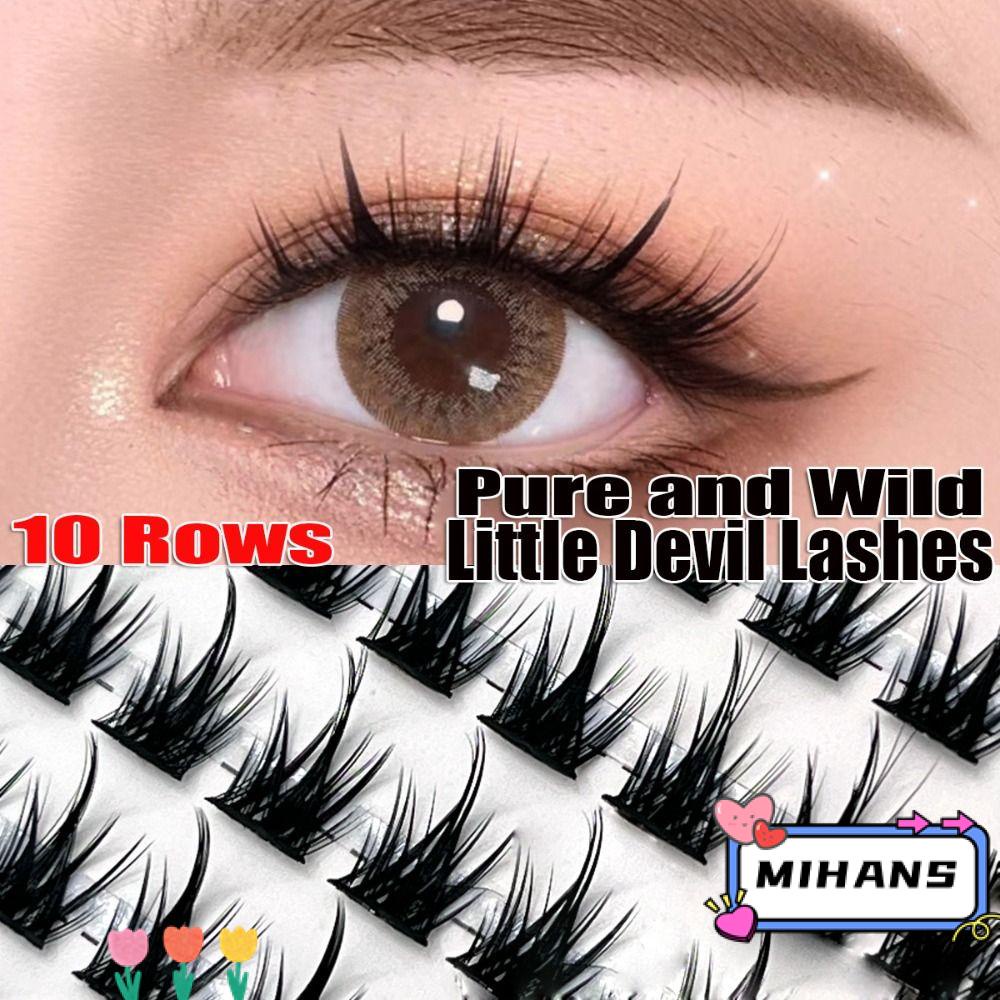 Mih Lông Mi Giả 10 Hàng Làm Bằng Thủ Công Màu Trơn Và Hoang Dã