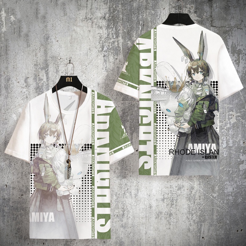 Áo Thun Tay Ngắn In Họa Tiết Anime Nian Lappland Texas 3D Thời Trang Cỡ Lớn